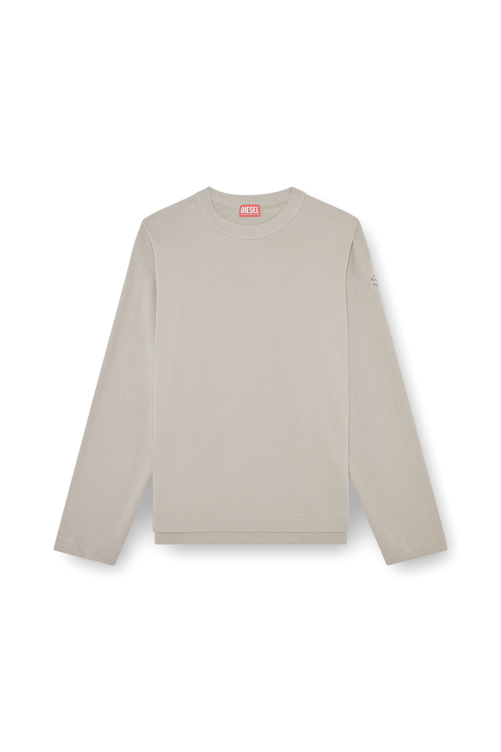 Diesel - S-MACSIS-OD, Man's Oversized sweatshirt with metallic logo in Grey - 3